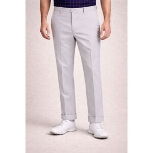 Peter Millar Durham Mens Pants 36x30 Gray Flat Front Lightweight Casual Golf